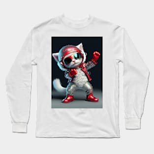 Cute Cosmic Cat - Anime Art design Long Sleeve T-Shirt